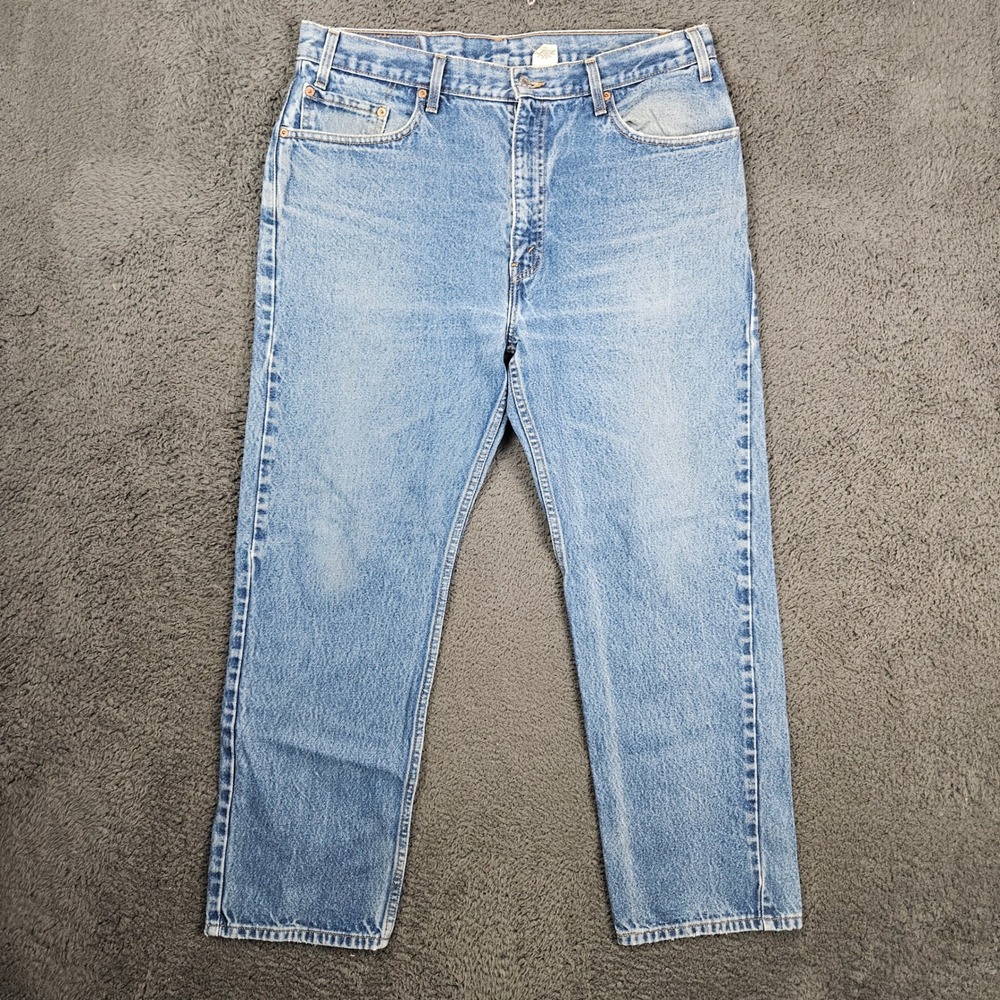 Vintage Levi's 505 Mens 38x30 Light Wash‎ Regular Fit Straight Leg Jeans